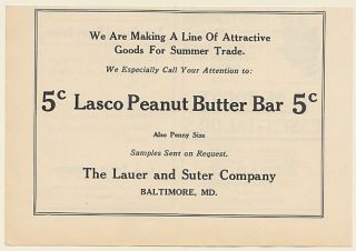 1923 Lasco Peanut Butter Bar The Lauer and Suter Company Candy Trade