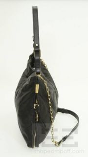 Lanvin Black Creased Lambskin Leather Amalia Bucket Bag New