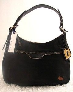 188 Dooney Bourke Nylon East West Colling Bag w Leather Trim Black 35