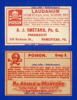 Old Laudanum Poison Opium Antique Drugstore Narcotic Medicine Bottle