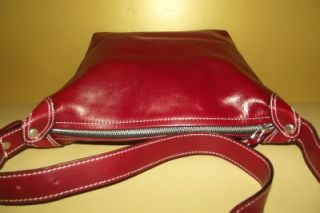 Latico Gorgeous Cranberry Red Leather Shoulder Bag Handbag Purse Near