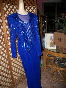 Diva Drag Blue Beaded Gown Formal Dress Plus XL 42 38 40