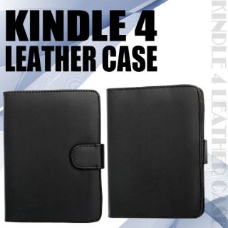 Black Leather Case Cover Wallet for  Kindle 4 4th Generation