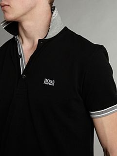 Hugo Boss Classic logo tipped detail polo shirt Black   