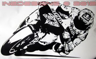 Casey Stoner Wall Repsol Art Decal Moto GP Large New Knee Down Design