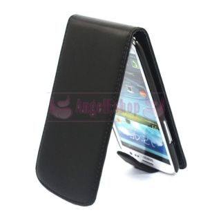 Black Flip PU Leather Case for Samsung i9300 Galaxy S3 III 3SCREEN