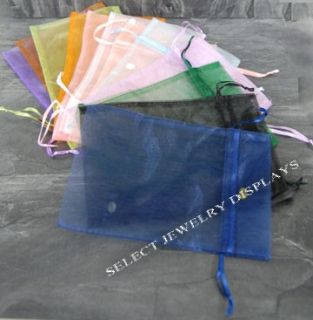 Organza Drawstring Pouches Assorted Mixed Color 5 x 6