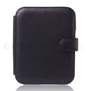 Black Leather Case Cover for Barnes Noble Nook 2 Simple Touch 2nd