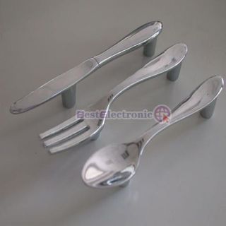 Twig Fork Knife Spoon Cabinet Door Drawer Pull Handles Knobs