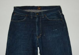 Vintage 1940s Lee Center Tag Indigo Denim Selvedge Jeans 35 Levis