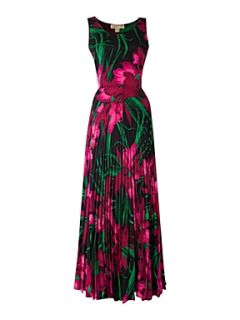 Michael Michael Kors Sleeveless printed maxi dress with belt Multi Coloured   
