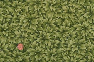 MAYUMI COLLECTION PACKED LEAVES GREEN LEAVES TONAL FABRIC