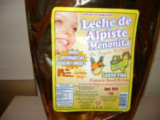 LECHE DE ALPISTE MENONITA CANARY SEED DRINK MILK 35oz PINEAPPLE FLAVOR