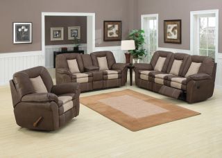 3pc Traditional Modern Recliner Leather Sofa Set AC Car S1