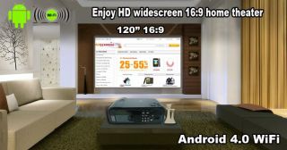 Full HD Native1280*800 Resolution Built in Android 4.0 OS Wifi LED DLP