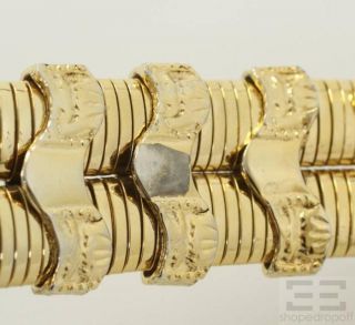 Judith Leiber Gold Metal Stretch Coil Lions Head Belt
