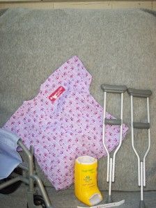 Girl Wheel Chair EXTRAS Crutches Leg Cast Hospital Gown