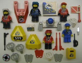 Lego Scuba Divers Minifigs Lot Boat Men Underwater