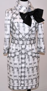 Chanel 09P $6 4K Blk Wht Lesage Bow Suit Dress 38 New