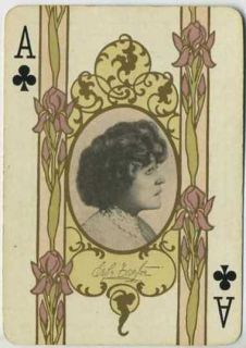 Mrs Leslie Carter Vintage 1908 RARE Single Playing Card Stage Actress