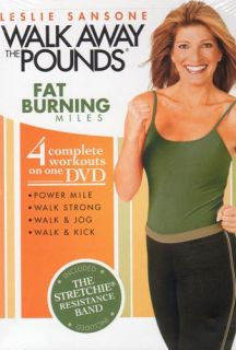 Leslie Sansone Fat Burning Miles 4 Workout DVD Set Band Walking at
