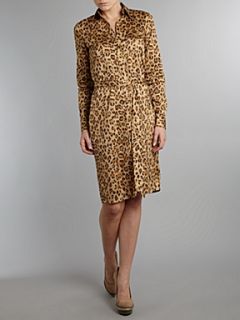 Lauren by Ralph Lauren Ristea leopard print shirt dress Khaki   