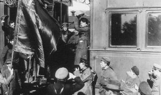 RARE Russian Civil War Leon Trotsky Armored Train Leather Budenovka
