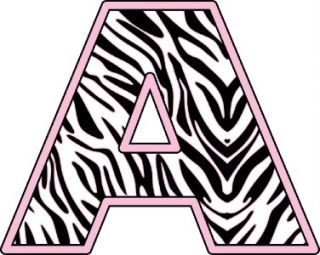 Baby Pink Zebra Alphabet Letters Removable Wall Sticker Vinyl Decal