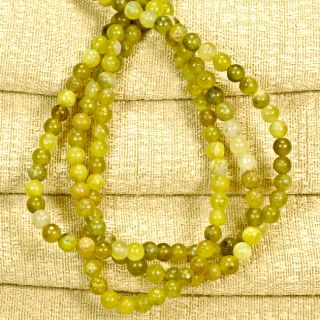 4mm Lemon Jade Gemstone Round Beads Strand 15 1 2