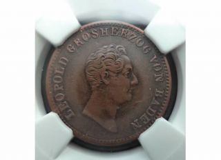 NGC XF Details 1842 Germany Baden 1 Kreuzer★submitter Sale★blowout