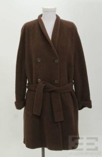 Les COPAINS Brown Wool Alpaca Button Front Belted Coat Size 40