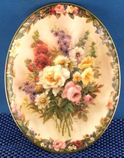 Lena Liu Remembrance Floral Cameos Collector Plate