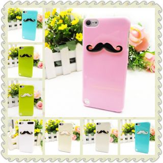 Leon Chaplin 3D Black Mustache Case Pink Cover for Apple iPod Touch 5