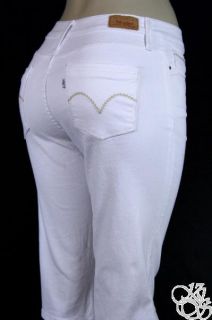 Levis Jeans 512 Skimmer Fits Everybody White Denim Womens Capris