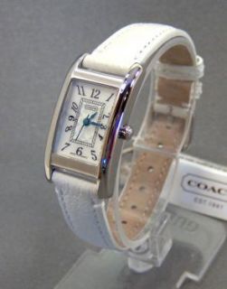 Womens White Leather Stainless Steel Lexington Watch 14501075 NWT $358