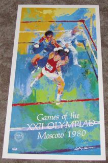 Leroy Neiman Signed Autographed PSA DNA 20x38 1980 Olympics Poster