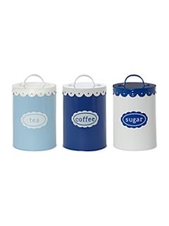 Linea Linea Set of 3 frill tin storage jars   
