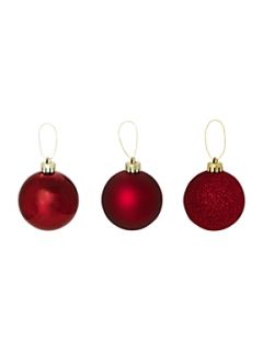 Linea Frosty shatterproof red baubles   