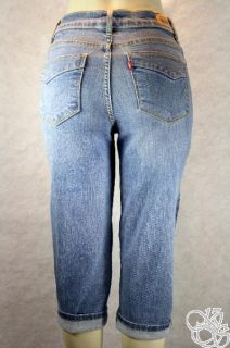Levis Jeans 512 Perfect Waist Petite Light Denim Womens Capris New