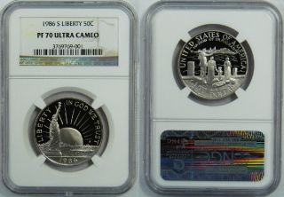 1986 s NGC PF70 Proof Liberty Half Dollar Coin