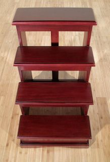 Cherry 4 Tier Office Library Step Ladder