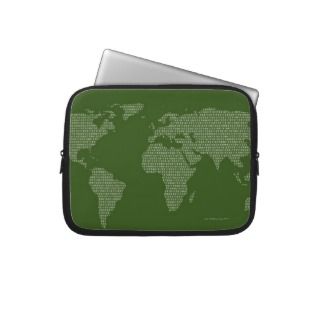 World Map Made in Binary Code Laptop Computer Sleeves