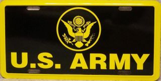 Aluminum Military License Plate U s Army Emblem New