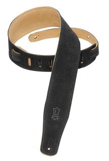Levys 2 5 Black Suede Leather Guitar Strap w Backing MS26 Blk New