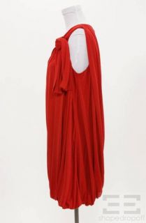 Phillip Lim Red Jersey Knit Draped Sleeveless Silk Dress Size