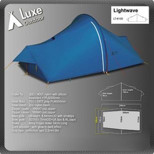 LUXE Lightwave Ultralight 1 2 man person Aluminium Pole Camping Tent 1