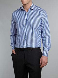 Paul Smith London Long sleeved butchers stripe classic fit shirt Cornflower   