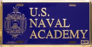 Aluminum Military License Plate Naval Academy New