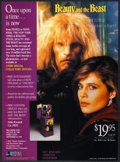 Beast — Orig. 1988 video Trade AD — Linda Hamilton / Ron Pearlman