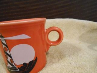 Fiesta Ware Paprika Dark Orange Light House Coffee Cup Mug USA